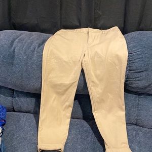 Khaki ankle length old navy slacks.